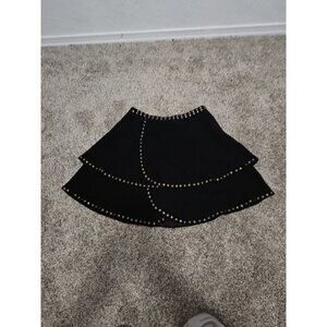 Alya Faux Suede Tiered Mini Skirt Studded Y2k Whimsigoth Fairygrunge Sz Med READ